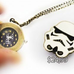 Reloj de Collar Película Star Wars Stormtrooper Ecuador Comprar Venden, Bonita Apariencia ideal para los fans, practica, Hermoso material de bronce niquelado Color blanco Estado nuevo