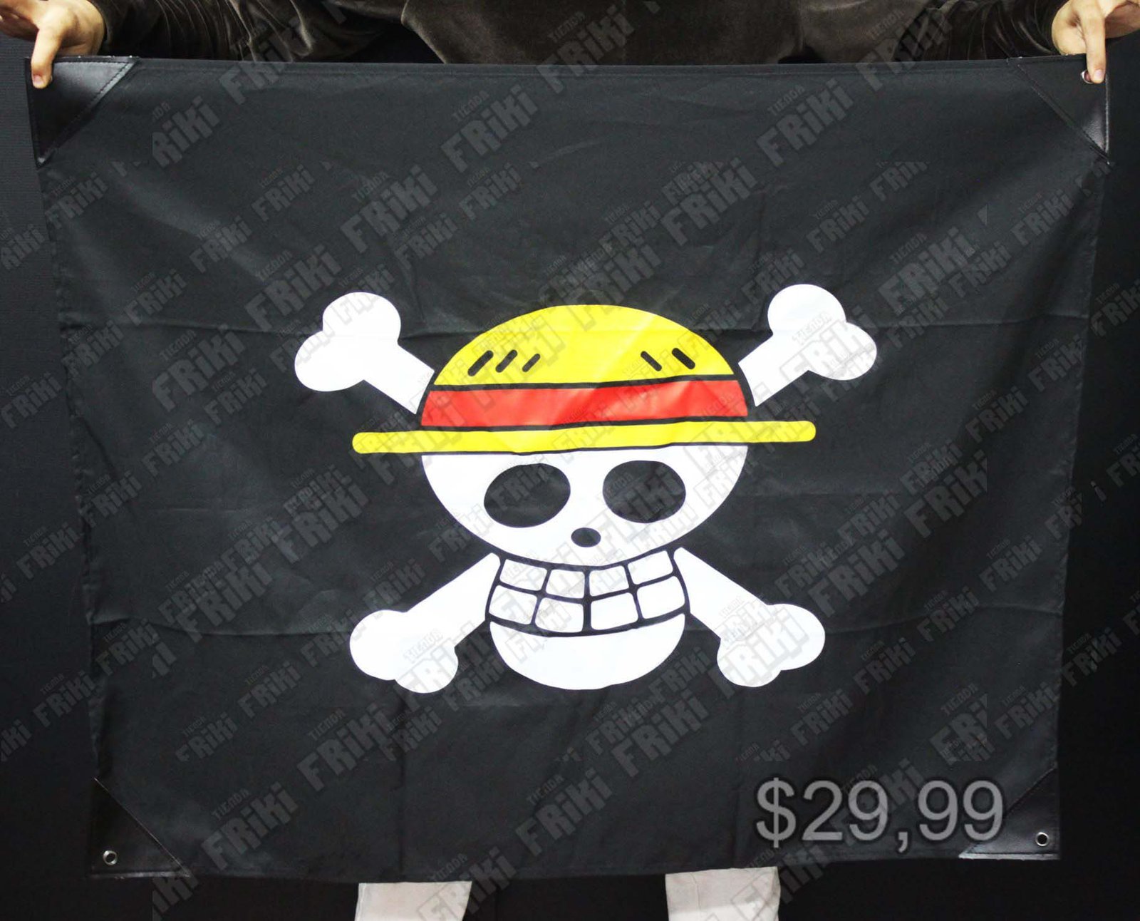 Bandera Pirata Anime One Piece Bonita Apariencia, practico, Hermoso material Poliester, Color Negro Estado Nuevo