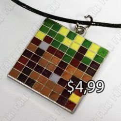 Collar Videojuegos Minecraft Bloque de Tierra Ecuador Comprar Venden, Bonita Apariencia ideal para los fans, practica, Hermoso material de bronce niquelado Color como en la imagen Estado nuevo