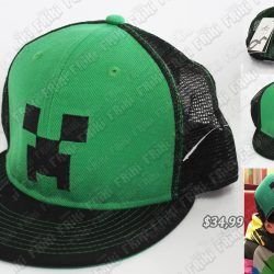 Gorra Videojuegos Minecraft Creeper Ecuador Comprar Venden, Bonita Apariencia de la cara de un creeper, practica, Hermoso material de algodón Color verde Estado nuevo