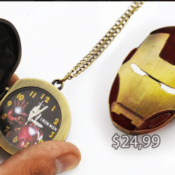 Reloj de Collar Cómics Ironman Ecuador Comprar Venden, Bonita Apariencia perfecta para parejas, practica, Hermoso material de bronce niquelado Color dorado y rojo Estado nuevo