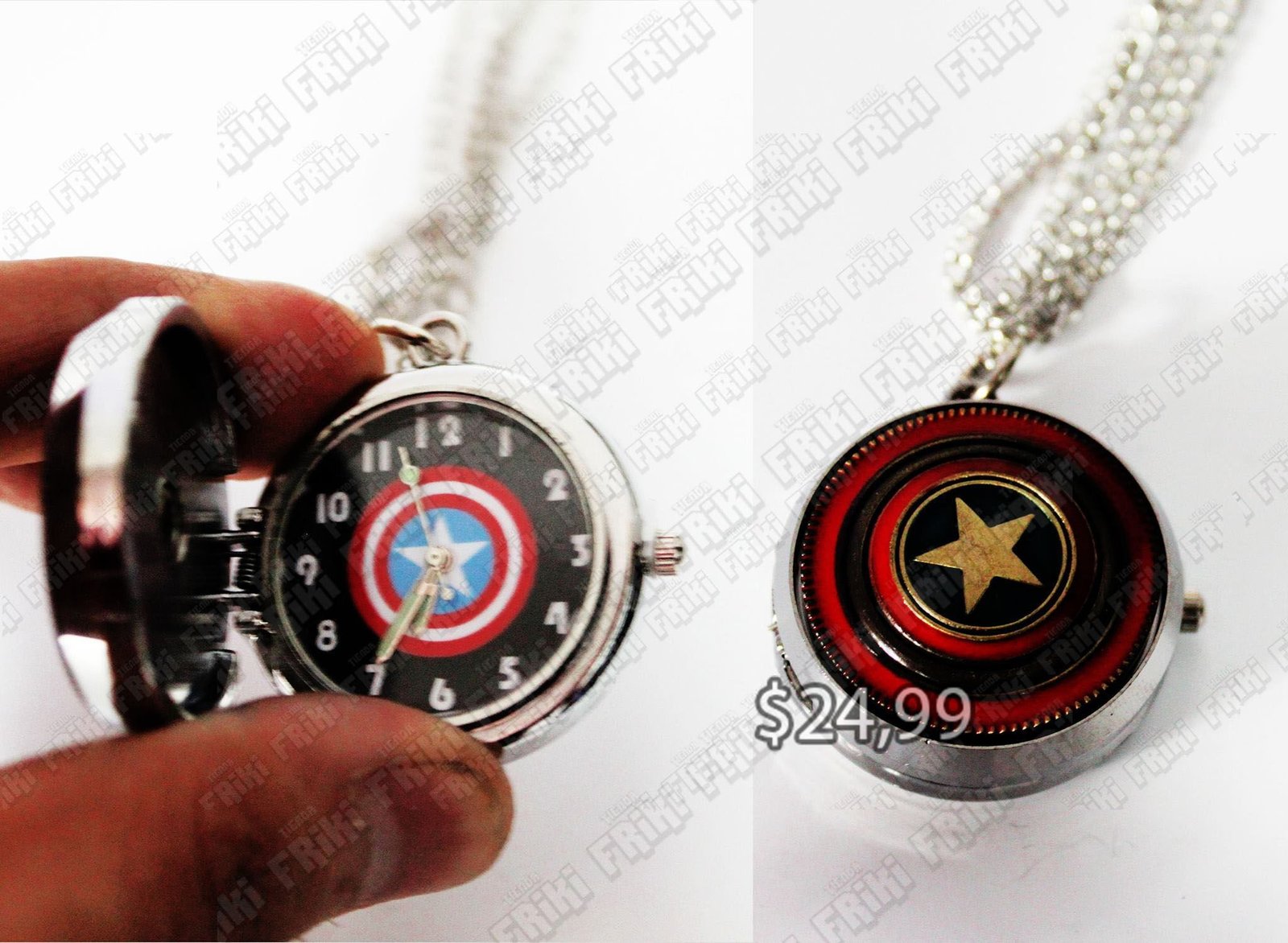 Reloj collar Capitán América comic bisuteria steve rogers Captain America Geek tienda friki