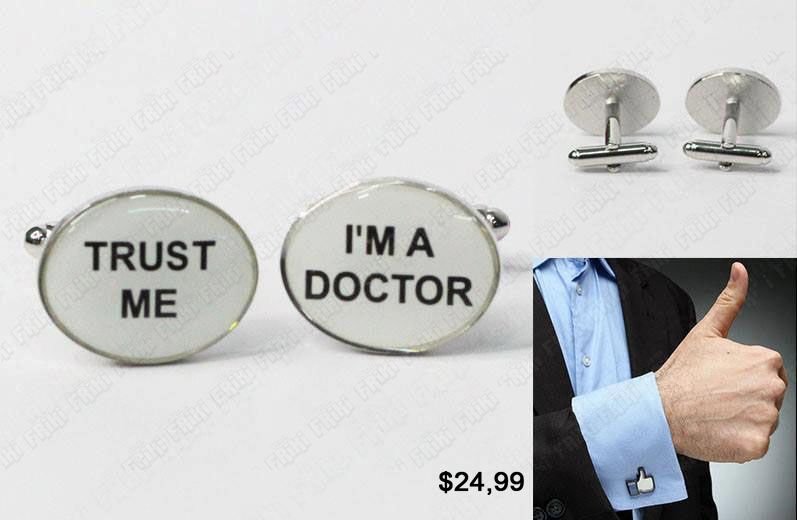 Gemelos Doctor profesiones bisuteria Trust me I'm a Doctor Medico profesion tienda friki