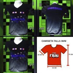 camiseta Minecraft videojuegos ropa enderman mine craft gamer tienda friki